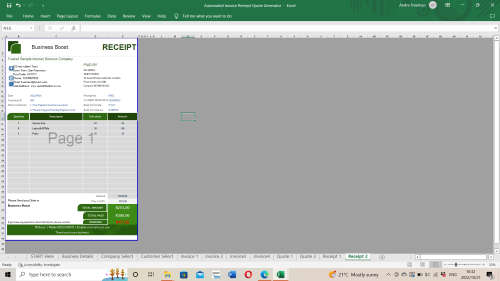 Automated Invoice / Quote and receipts Generator