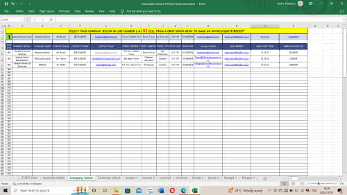 Automated Invoice / Quote and receipts Generator