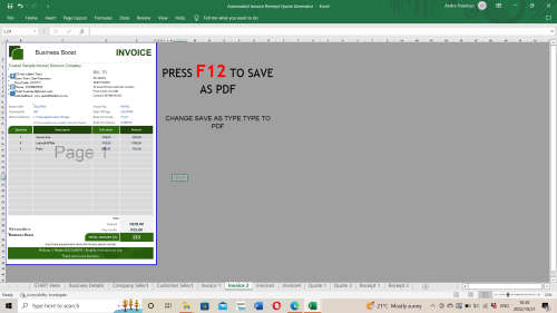 Automated Invoice / Quote and receipts Generator