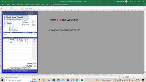 Automated Invoice / Quote and receipts Generator