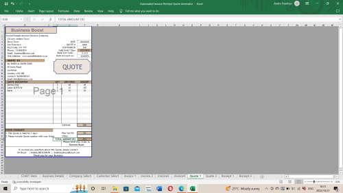 Automated Invoice / Quote and receipts Generator