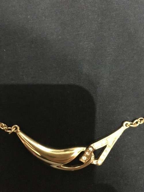 Black Friday Steal - 80% Off Gold diamanté pendant with rope chain - Excellent Quality