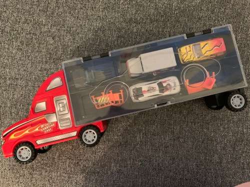 **JAN SALE - 75% OFF LARGE FLATBED TRUCK WITH 8 CARS and PROPS**