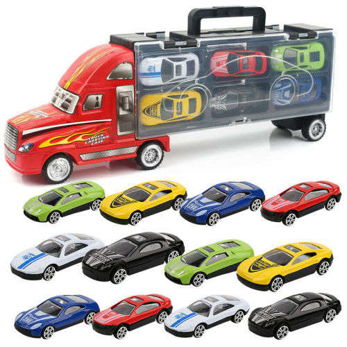 **JAN SALE - 75% OFF LARGE FLATBED TRUCK WITH 8 CARS and PROPS**