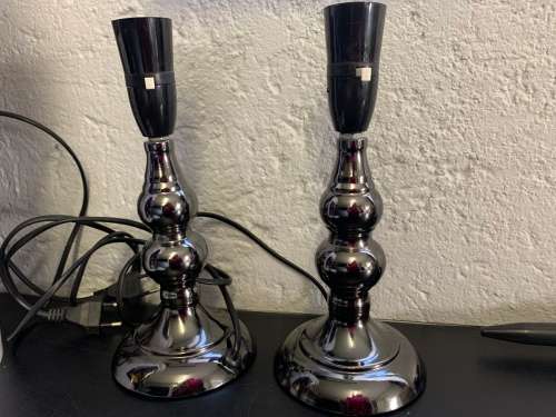 **75% Off Warehouse Clearance Sale : Classic Metal Pack of 2 Matching Metallic Lampshade stands**