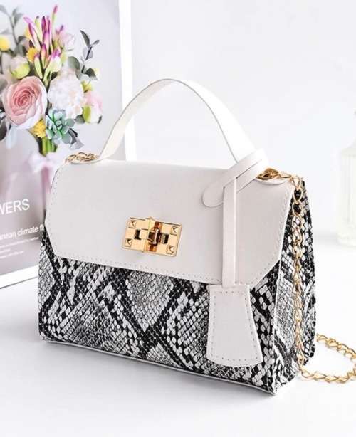 **Mothers Day gifting - Snakeskin Flap gold chain bag**