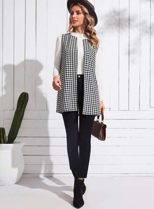**Winter Sizzling Sale : Stunning Emery Rose Open front Gingham Coat**