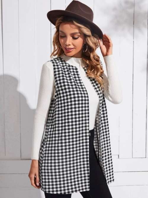 **Winter Sizzling Sale : Stunning Emery Rose Open front Gingham Coat**