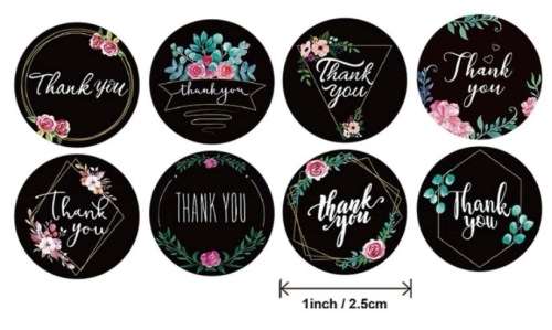 **Shop these lovely 100 piece Thank you stickers**