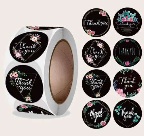 **Shop these lovely 100 piece Thank you stickers**