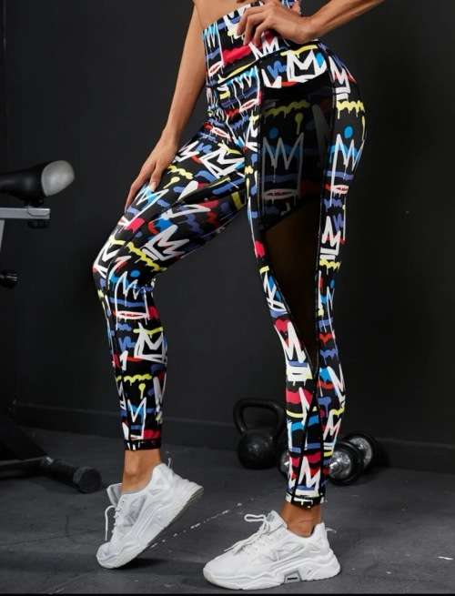 **80% Off Black Friday Sale : Letter graphic sports Leggings with side pockets**