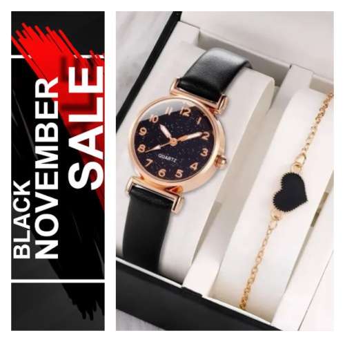 **Black November Sale : Gorgeous 2pc Rhinestone watch with bracelet**