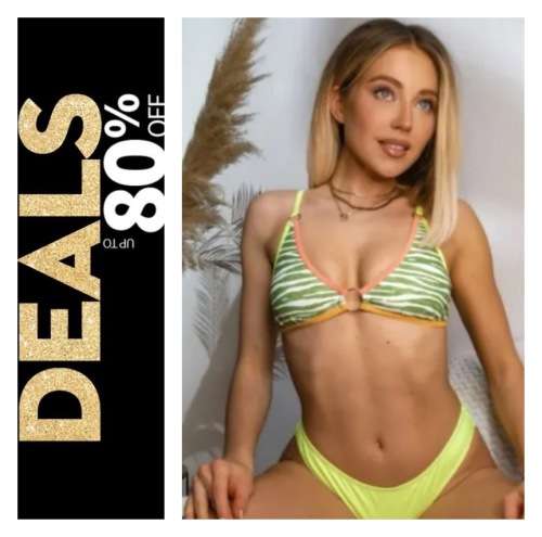 **80% Off Black Friday Specials : Zebra stripe ring bikini swimsuit**