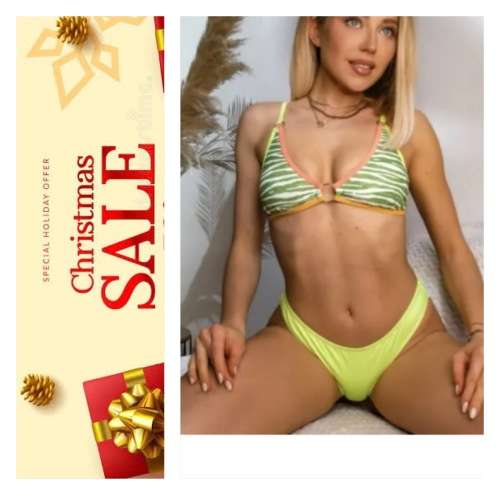 **R50 Christmas Specials : Zebra stripe ring bikini swimsuit**