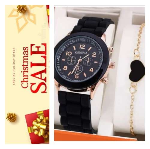 **Christmas Flash Sale : Gorgeous 2pc Rhinestone watch with bracelet**