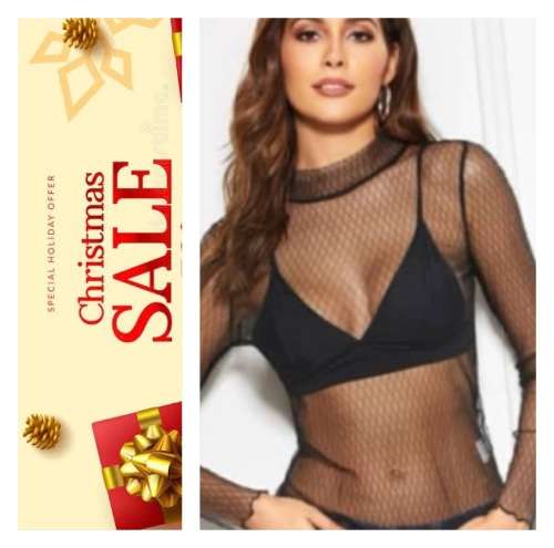 **80% Off Xmas Sale : Gorgeous sheer mesh top on sale**