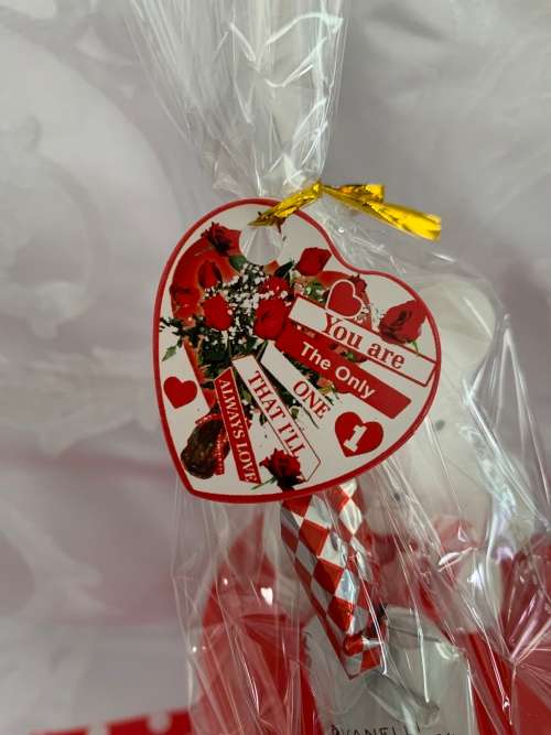 **Valentines Day Sale : Gorgeous Large glass  with lid, straw and teddy Gift combo**