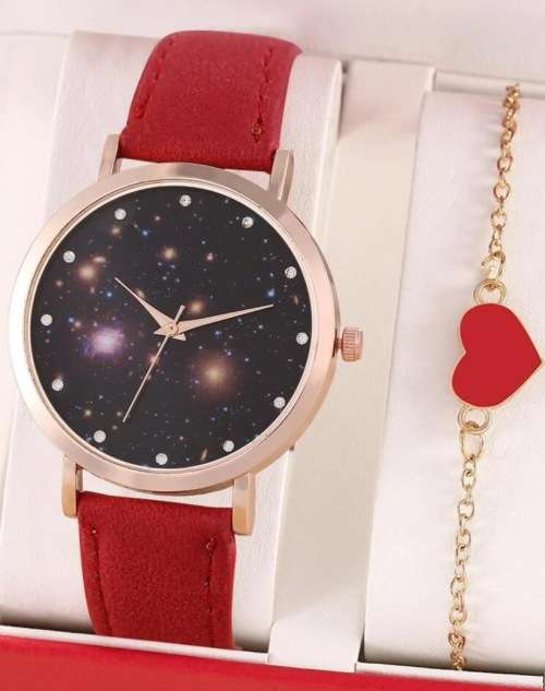 **Valentines Day  Specials : Gorgeous 2pc Rhinestone watch with bracelet**
