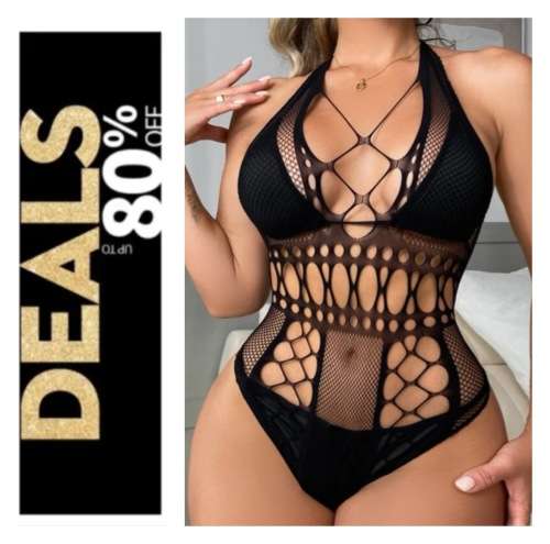 **Stunning hollow out mesh bodysuit**
