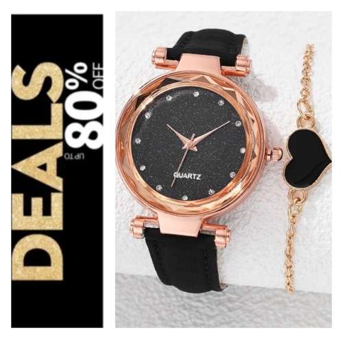 **Valentines Day Specials : Gorgeous 2pc Rhinestone watch with bracelet**