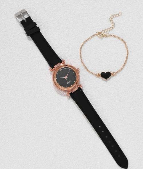 **Valentines Day Specials : Gorgeous 2pc Rhinestone watch with bracelet**
