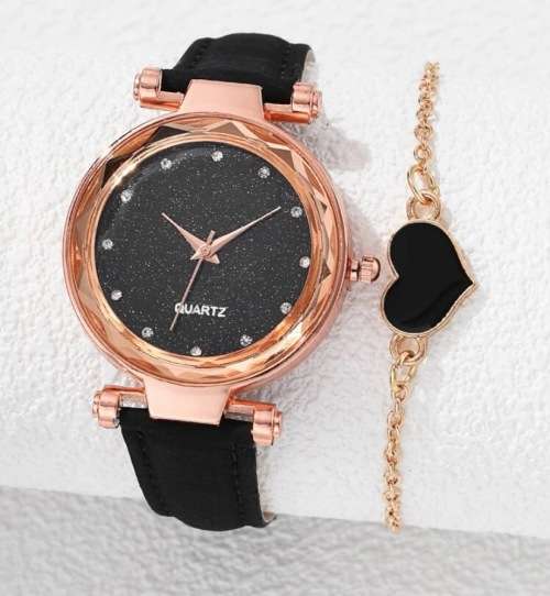 **Valentines Day Specials : Gorgeous 2pc Rhinestone watch with bracelet**