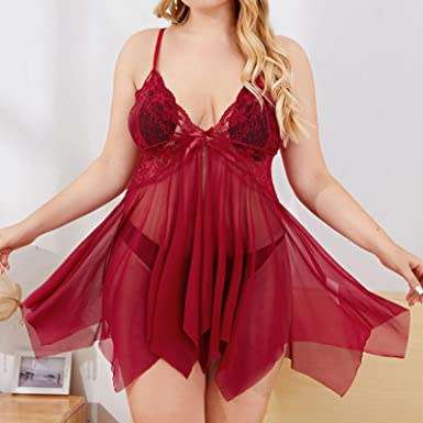 **Crazy Easter Sale : Contrast Lace Sheer mesh lingerie with matching thong**