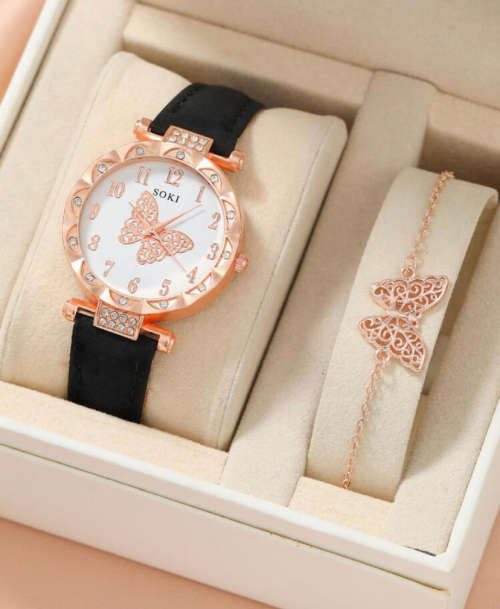 **New stock Just Unpacked : Gorgeous 2pc Rhinestone watch with bracelet**