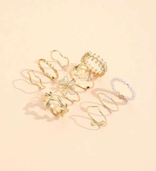 **Black November Sale : 60% off Pack of 10 leaf rings**