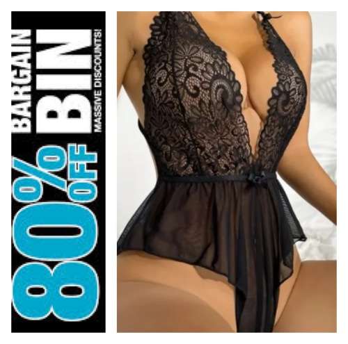 **Reduced to clear : Stunning lace backless halter teddy body suit**