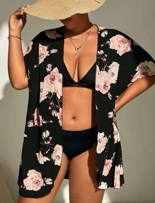 **New Stock : Gorgeous Summer Floral print open front kimono**