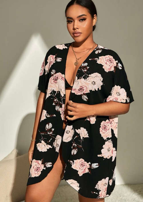 **New Stock : Gorgeous Summer Floral print open front kimono**