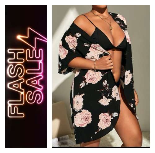 **New Stock : Gorgeous Summer Floral print open front kimono**