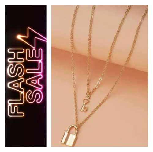 **Gorgeous 2 piece Lock and Key Chain and Pendant set **