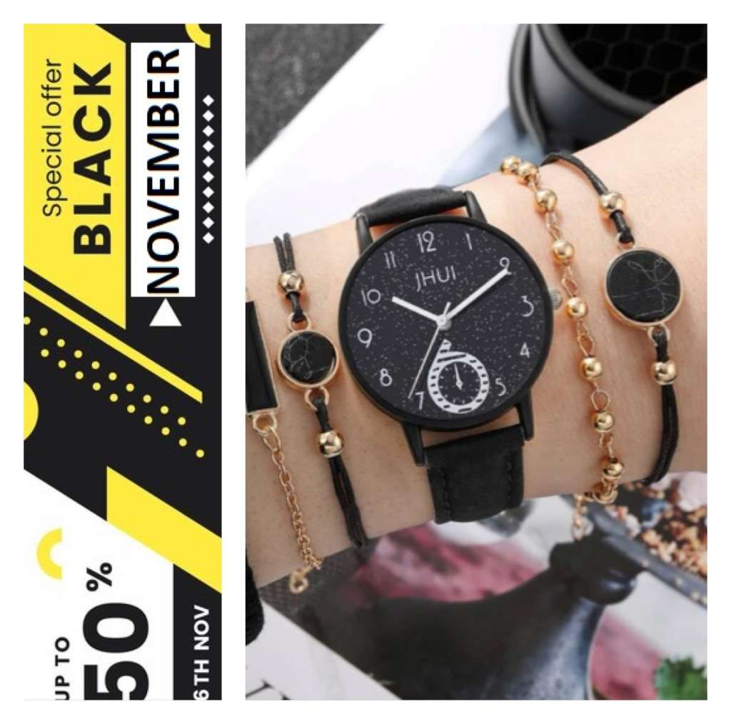 **Black November 60% Off: Stunning 5 piece Watch with bracelet **
