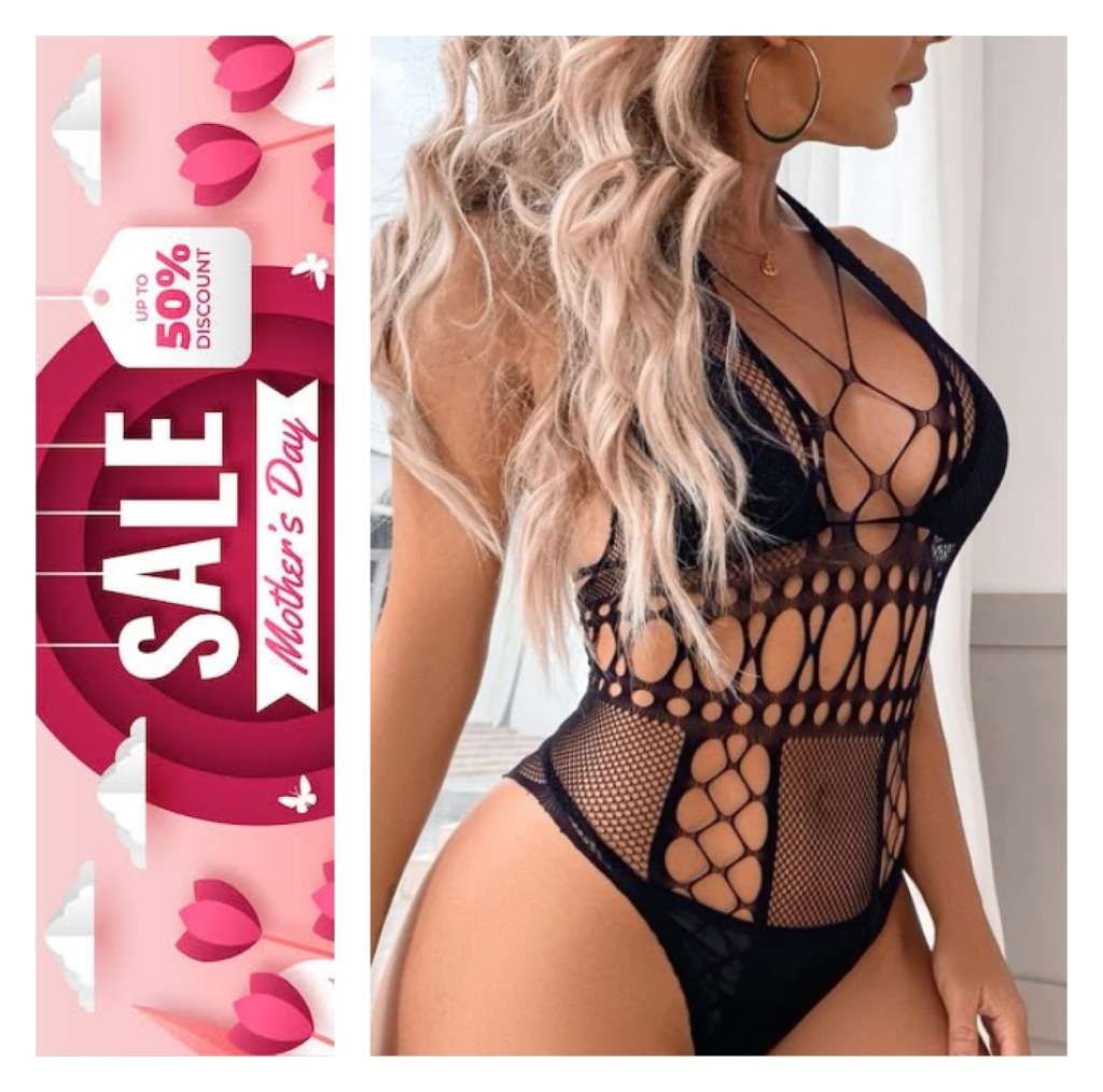 **New Mothers Day Stock just arrived : Stunning hollow out mesh bodysuit**