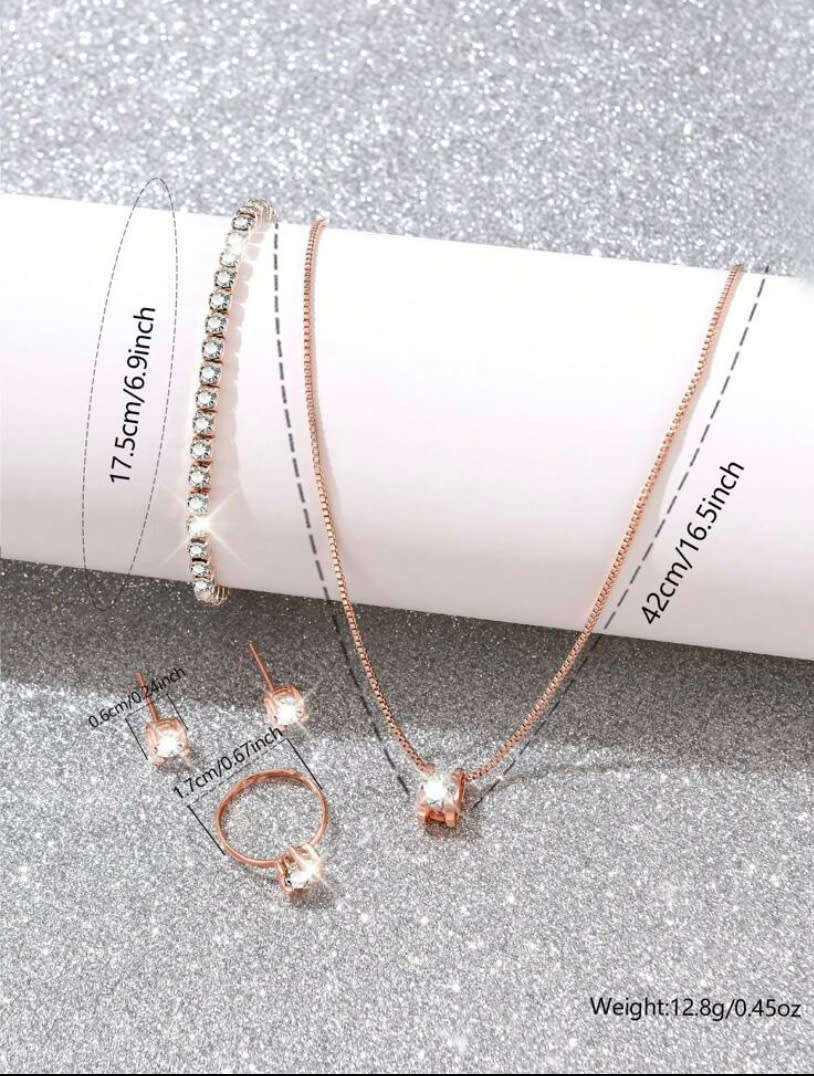 **Gorgeous 5 piece Watch, necklace, pendant, earrings and ring set **