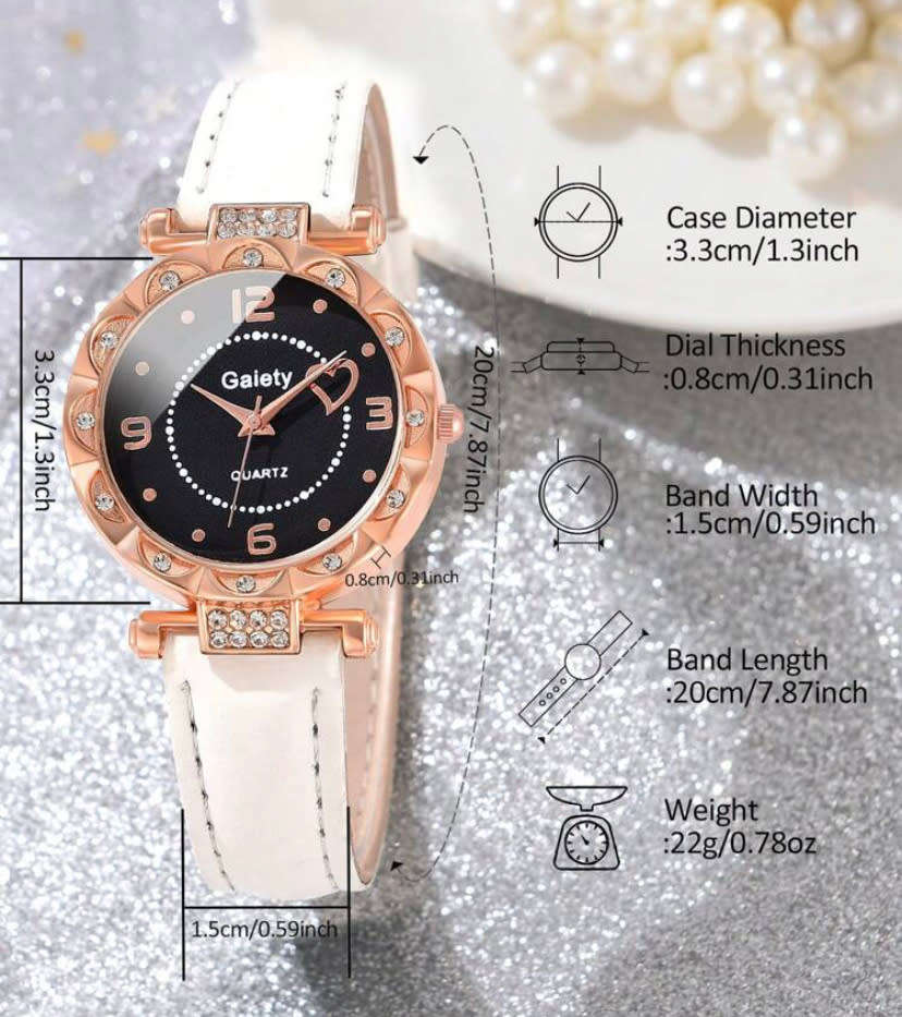 **Gorgeous 5 piece Watch, necklace, pendant, earrings and ring set **