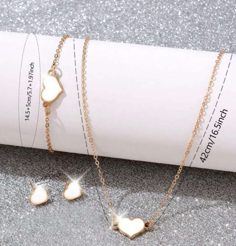 Gorgeous 4 Piece Watch, Necklace, Earrings and Bracelet Set