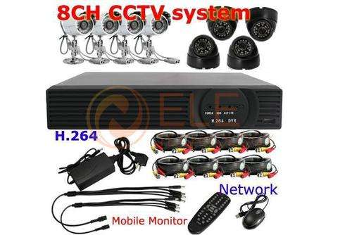 8 channel H.264 cctv kit 8ch dvr kit 8 pcs IR Outdoor indoor cctv camera system CCTV DVR WITH HDMI