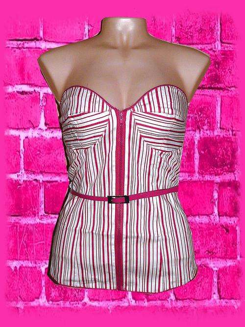 Stunning Pink Striped Top with Belt