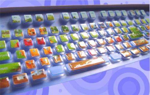 Blue Flexible Keyboard with Winnie the pooh Funky Decorative Keyboard Sticker