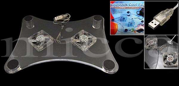 USB Laptop Coolers Pad 2 Fans
