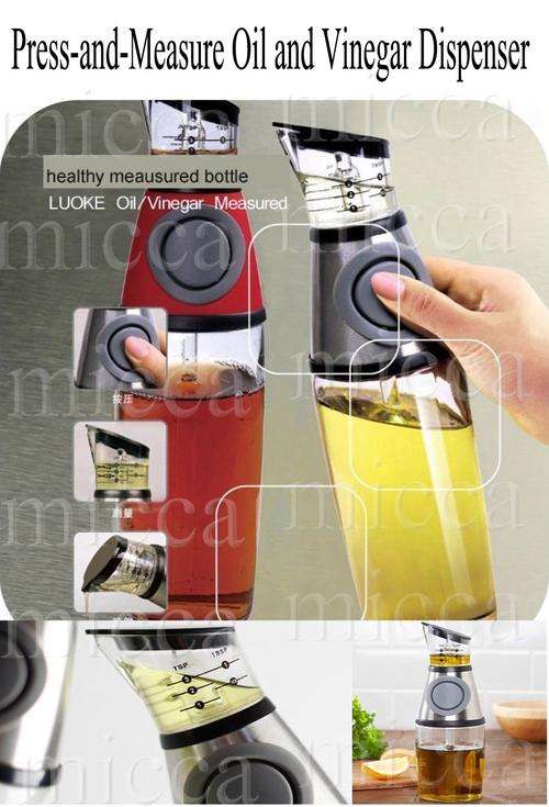 Press-and-Measure Oil and Vinegar Dispenser