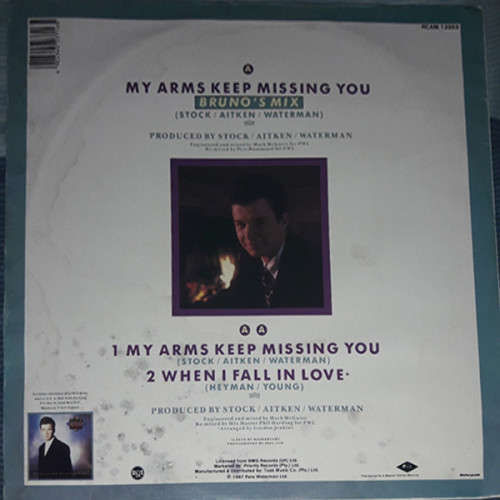 RICK ASTLEY, MY ARMS KEEP MISSING YOU, BRUNO`S MIX 12 INCH, SA PRESS VG