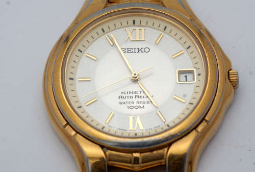 Seiko Kinetic Auto Relay 100m water resistant. (Make an Offer)