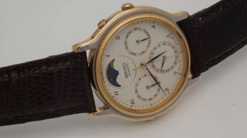Seiko Chronograph with Moonphase - like New . Absolutely Stunning . (Make an offer)