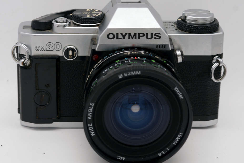 Olympus OM20 SLR with 19mm Vivitar lens