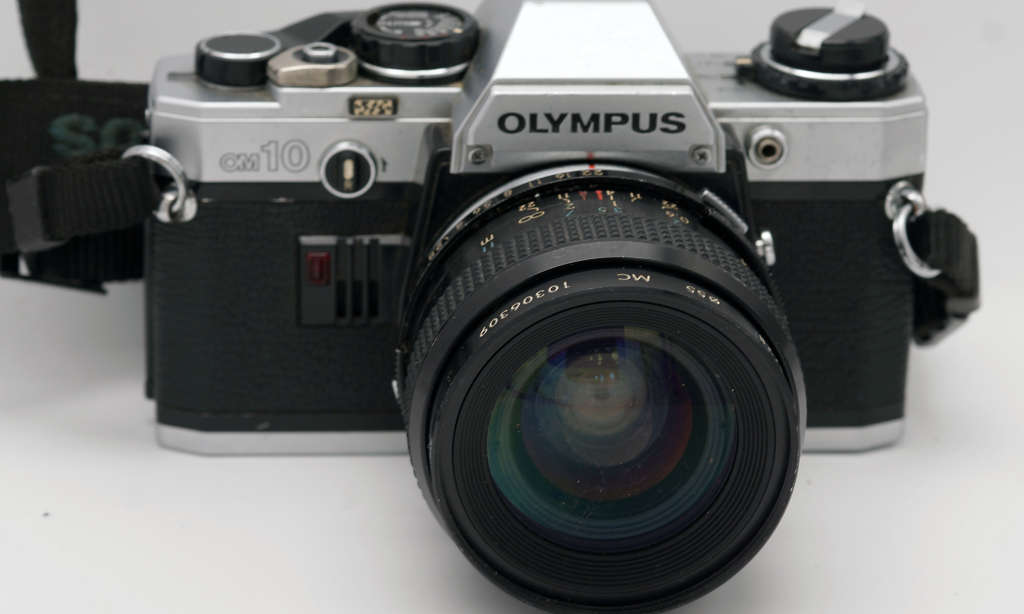 Olympus OM10 SLR with 28mm Kiron lens