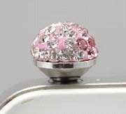 Pink & White Shamballa Crystal Bead Cell Phone Charm Dust Proof Plug Accessories